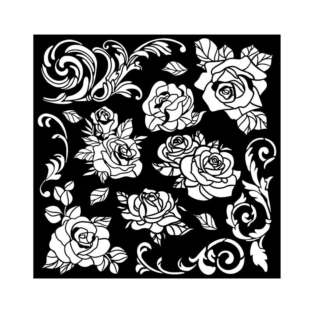 Stamperia Thick stencil cm 18X18 - Christmas frame 4 rounds