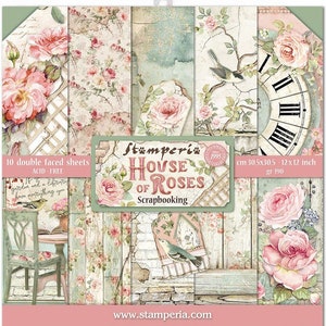 Stamperia - Maison des roses - Bloc 12 × 12