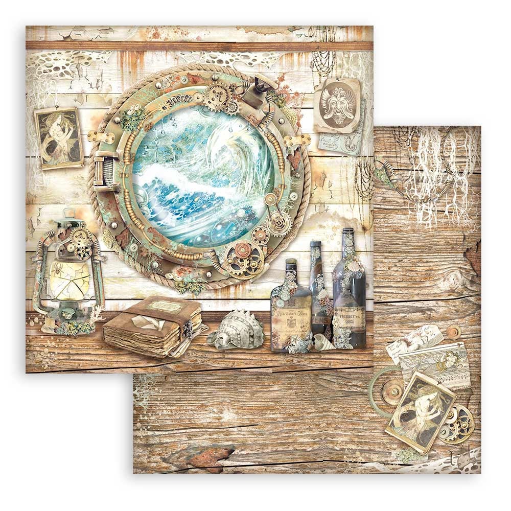 Porthole Paper Songs of The Sea Stamperia 30x30cm