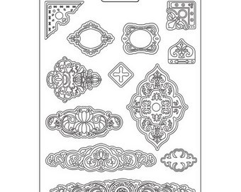NEW Stamperia Soft Mould A4 - Vintage library plates