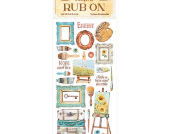 New Stamperia Rub-on cm 10,16x21,6 - Sunflower Art brushes and frames