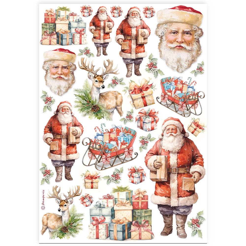 Stamperia Reispapier A4 – Weihnachts-Girlanden-Motiv Für Decoupage & Basteln