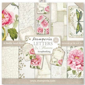 Stamperia - Lettres et fleurs - Bloc-notes 12 × 12