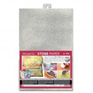Stamperia Stone Paper lavable Format A4 Argenté