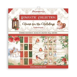Nouveau Stamperia - Maison romantique pour les Fêtes - Bloc-notes 12 × 12