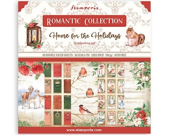 New Stamperia-Romantic Home for the Holidays-12×12Paper Pad