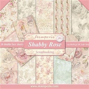 Stamperia-Shabby Rose 12 x 12 blocs de papier