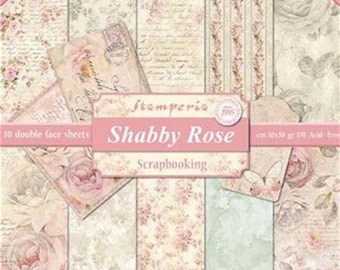 Stamperia-Shabby Rose-12×12Paper Pad