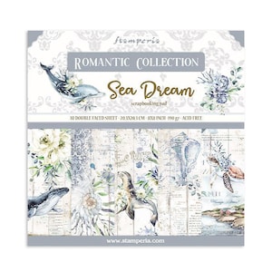 Bloc de papier Stamperia - Rêve de mer romantique - 8 x 8 pouces