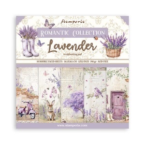 Bloc de scrapbooking Stamperia 10 feuilles cm 30,5x30,5 (12"x12") - Lavande