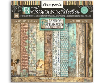 Stamperia Scrapbooking Pad 10 sheets cm 30,5x30,5 (12"x12") Maxi Background sel -Land of Pharoahs