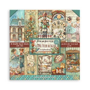 Stamperia Scrapbooking Bloco Pequeno 10 folhas cm 20,3X20,3 (8"X8") - O Quebra-Nozes