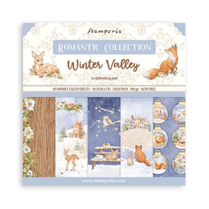 Bloc de scrapbooking Stamperia (12×12) 10 feuilles - Vallée de l'hiver
