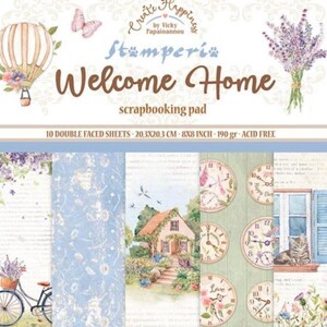 Bloc de papier Stamperia-Create Happiness Welcome Home-8 x 8