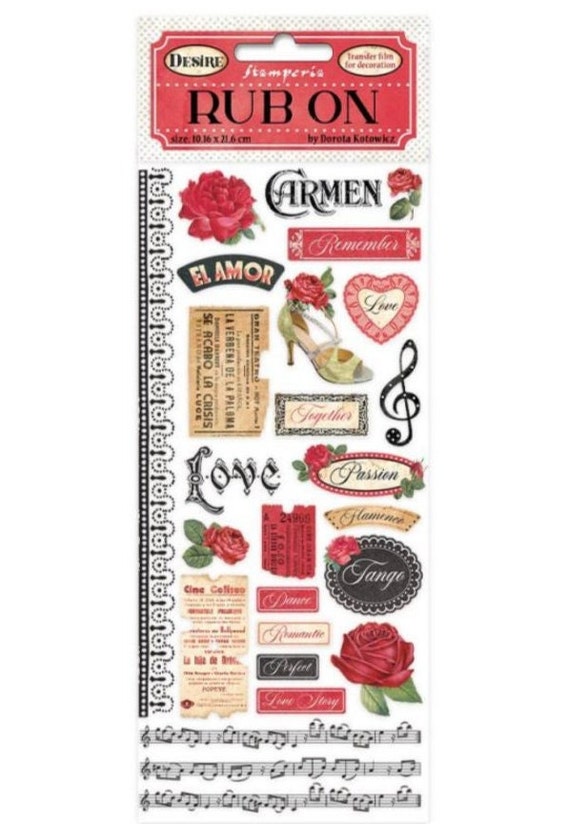 Stamperia International KFT Stamperia Rub On 10,16 Cm X 21,6 Cm