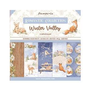 Petit bloc 10 feuilles (8 x 8 po.) pour arrière-plans de scrapbooking Stamperia - Vallée de l'hiver