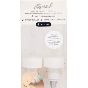 Flacons à Glaçage Sweet Sugarbelle - 2 X 118ml + 2 X 236ml Avec Embouts Inox, Pour Décorer Cookies Et Gâteaux