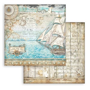 Drap double face Scrapbooking - Voilier Songs of the Sea