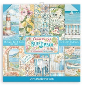 Tampon bleu de 12 x 12 couleurs pour Stamperia