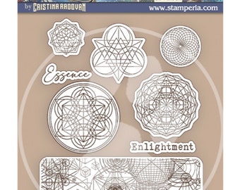 Stamperia HD Natural Rubber Stamp cm 14x18 - Cosmos Infinity essence symbols