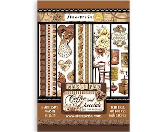 NEW Stamperia Colored Washi Pad - Coffee and Chocolate