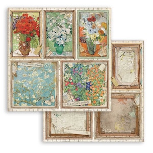 Feuille recto-verso Scrapbooking - Atelier des Arts 5 Cartes