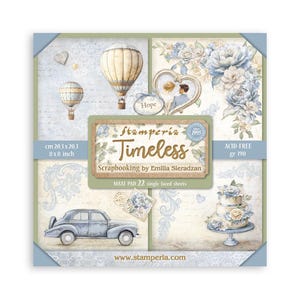 Bloc de scrapbooking Stamperia, 22 feuilles (8 x 8 po.) - Simple face - Intemporel