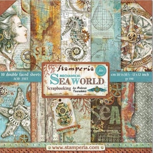 Stamperia-Sea World-12 × 12 bloc de papier