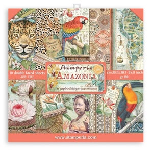 Bloc de papier Stamperia-Amazonia-8x8