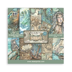 Stamperia Scrapbooking Mały bloczek 10 arkuszy cm 20,3X20,3 (8"X8") Wybór tła - Piosenki morza