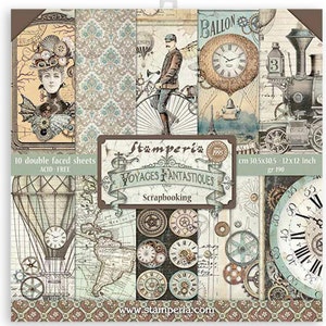 Stamperia-Voyages Fantastiques - Bloc-notes de 12 x 12 pouces