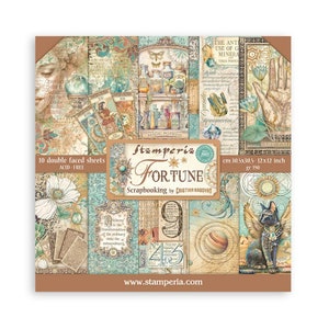 Bloc de scrapbooking Stamperia 10 feuilles cm 30,5x30,5 (12"x12") - Fortune