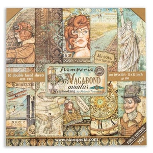 Stamperia-Sir Vagabond Aviator - Bloc-notes 12 × 12