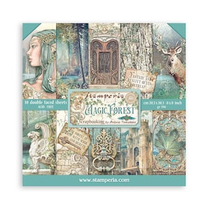 Stamperia-Magic Forest 8 × 8 blocs de papier