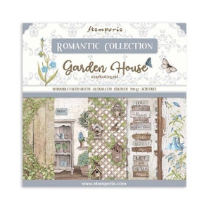 Bloc de papier Stamperia-Romantic Garden House 8 x 8