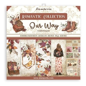 Petit bloc-notes Stamperia Scrapbooking 10 feuilles cm 20,3X20,3 (8"X8") - Notre façon