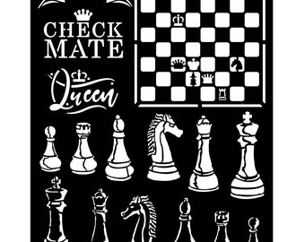 Stamperia Thick stencil cm 20X25 - Alice check mate