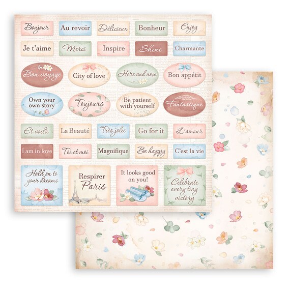 Scrapbooking Small Pad 10 fogli CM 20,3 x 20,3 (8 X8) Backgrounds Selection – Rose Perfum
