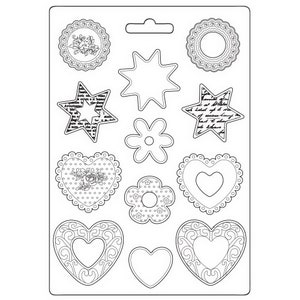 Stamperia Soft Mould A4 - Blueland Stars and Hearts