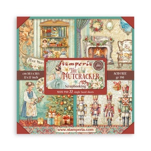 Bloco de Scrapbooking Stamperia 22 folhas cm 30,5x30,5 (12"x12") Face única - O Quebra-Nozes
