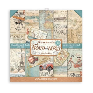 Stamperia du tour du monde - Bloc de papier 8 x 8