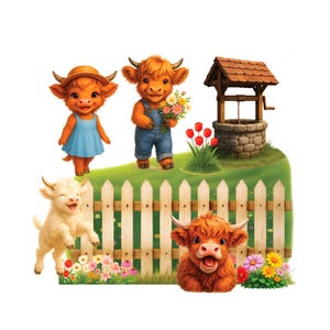 Cinta washi 3D PET de 4GirlsStoleMyHeart - Vacas de las Tierras Altas