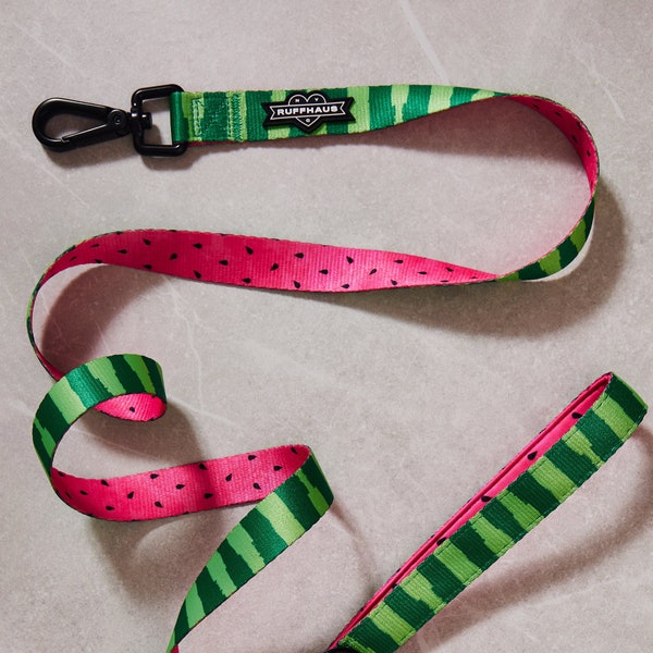 Watermelon Dog Leash, padded handle, comfort leash, summer dog, unisex dog leash, boy puppy, girl puppy, halloween, dog costume