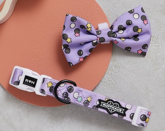 Taro Boba Dog Collar & Bowtie: Ruffhaus NYC Summer Pet Wear