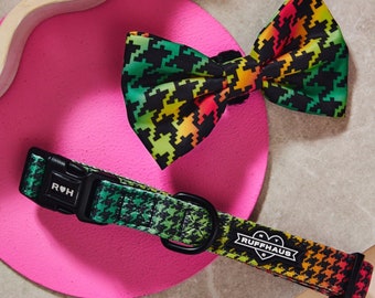 Conjunto de collar y pajarita para perro: Ruffhaus NYC Bless Up Design
