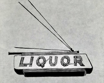 Liquor Linocut Print
