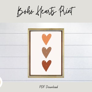 Boho 3 Heart Print Classroom and Nursery Wall Decor