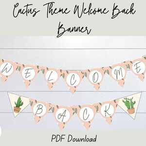 Classroom WELCOME BACK banner | Boho Cactus Theme, Digital Download