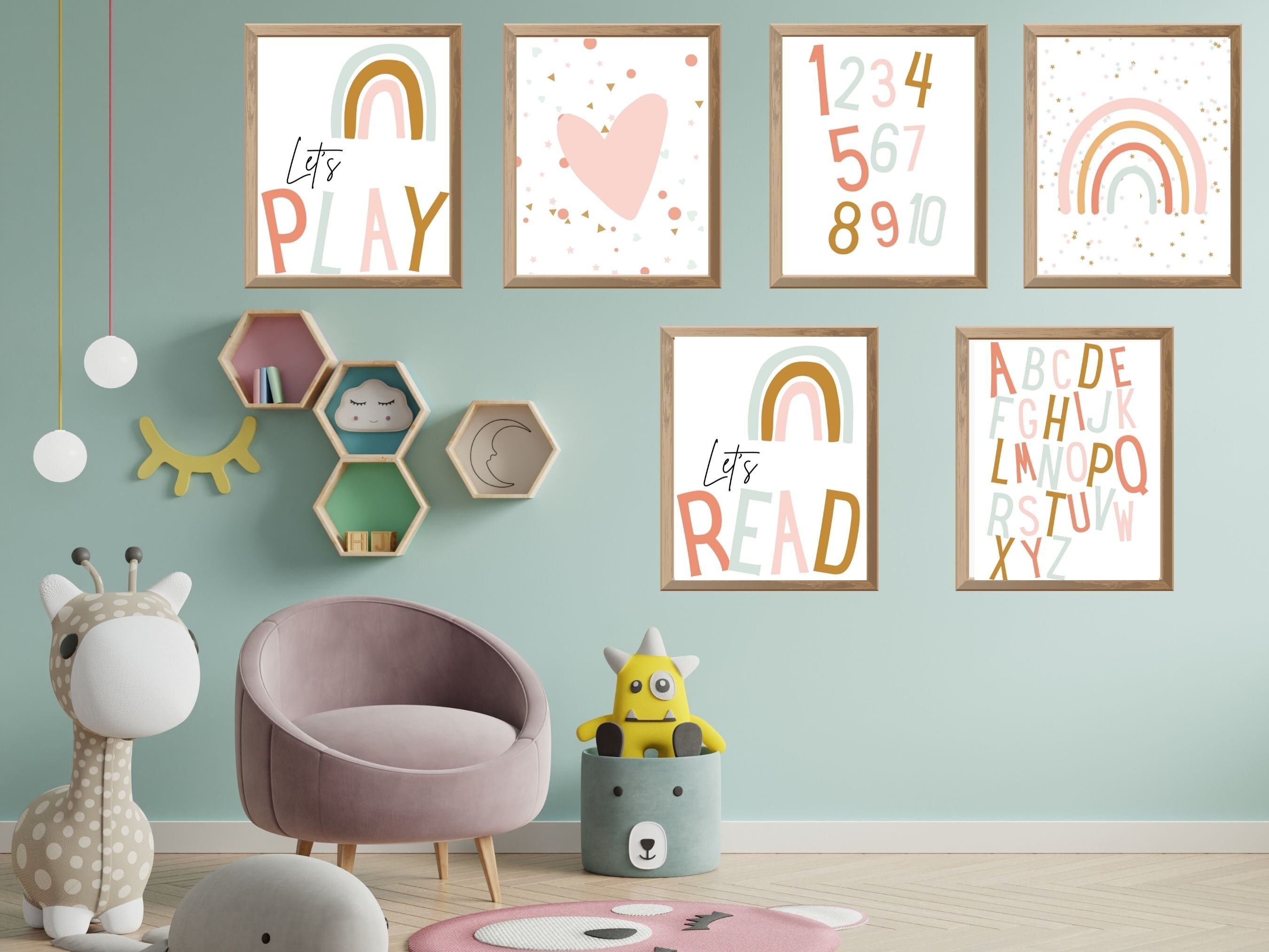 Printable Wall Art, Set of 6 Classroom/playroom Kids Posters - Etsy