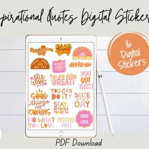 Digital Planer Inspirational Quotes Stickers *INCLUDES 16 STICKERS*